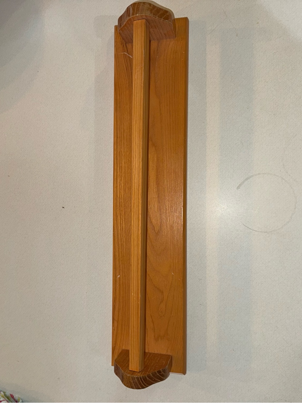 Cottagecore Vintage Wooden Kitchen Towel Rack - Honey Wood Finish